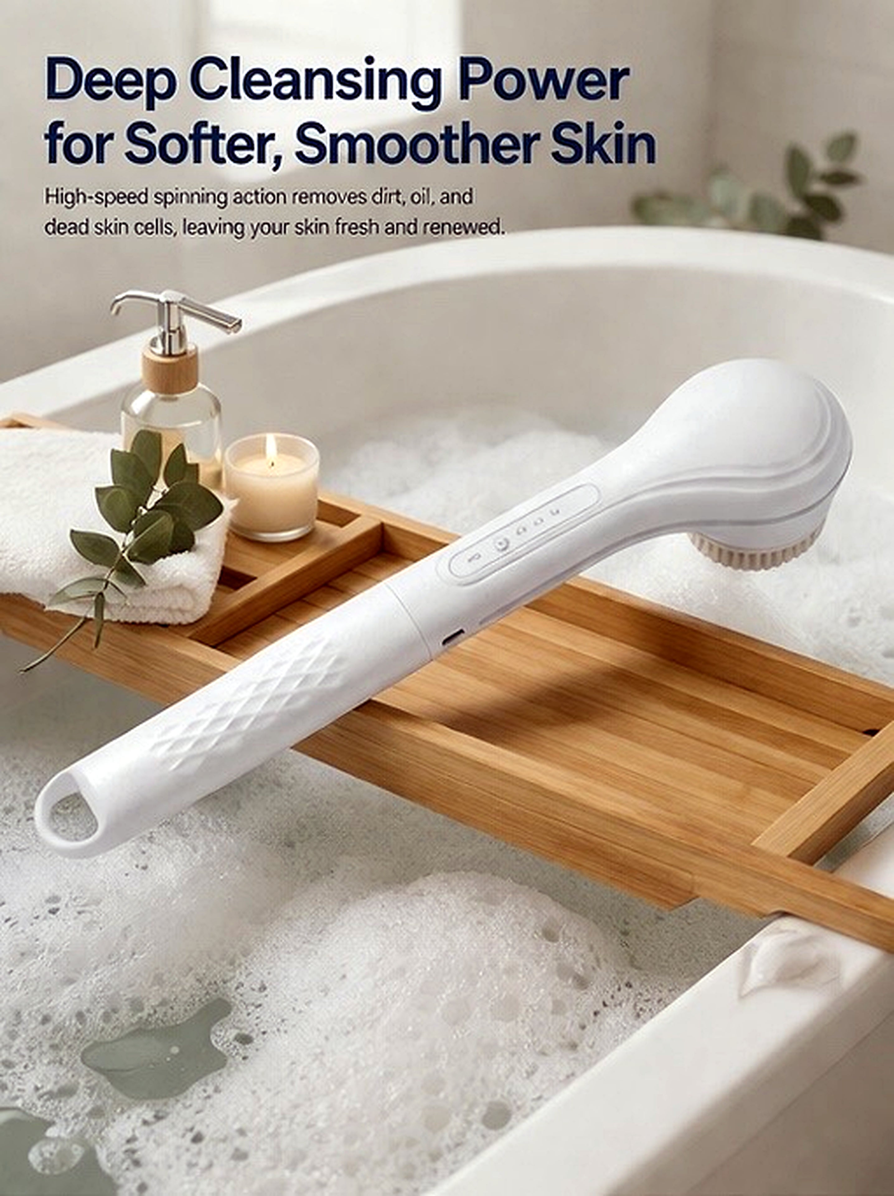 Electric Bath Brush with Long Handle